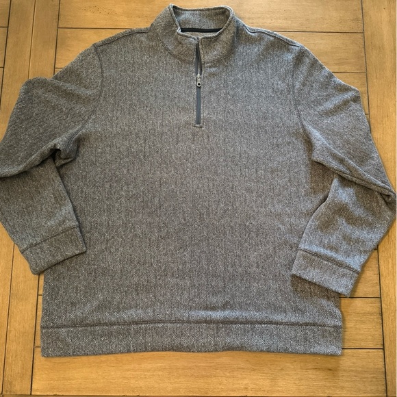 Croft & Barrow Mens Pullover Sweater Size XXL Gray Quarter Zip Long Sleeve - Picture 11 of 12